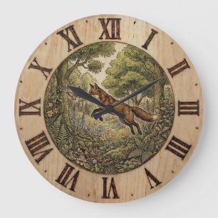 Horloge murale Fox et Papillon