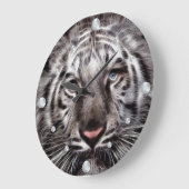 Horloge murale fractée du tigre blanc (Angle)