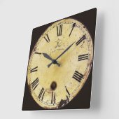 Horloge murale française grunge jaune et noire (Angle)