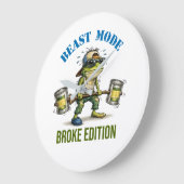 Horloge murale Funny Frog Beast Mode Broke Edition (Angle)