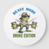 Horloge murale Funny Frog Beast Mode Broke Edition (Recto)