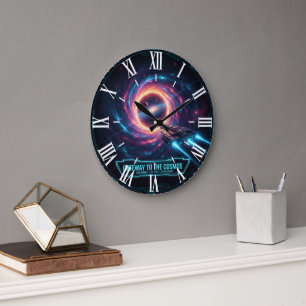 Horloge murale Galaxy Space décoration Sci-Fi