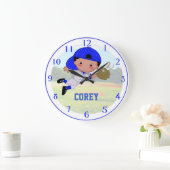 Horloge murale garçon de baseball (Maison)