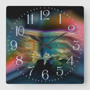 Horloge murale géniale de poissons de vibrations