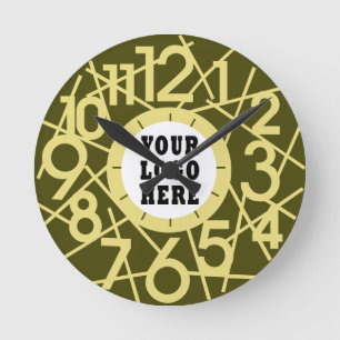 Horloge murale géométrique en or olive personnalis