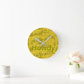 Horloge murale géométrique jaune (Maison)