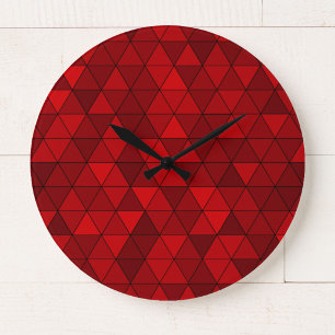 Horloge murale géométrique rouge moderne