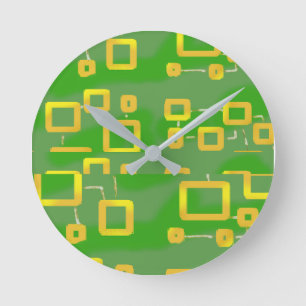 Horloge murale géométrique verte