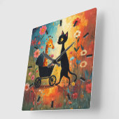 Horloge murale girafe chat mignon (Angle)