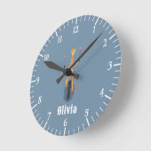 Horloge murale girafe sur monocycle pour chambre d (Angle)
