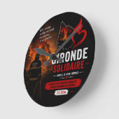 Horloge Murale - "Gironde Solidaire 2026" (Angle)