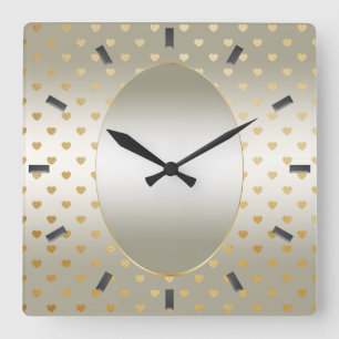 Horloge murale Gold Hearts