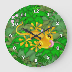 Horloge murale Golden Gecko Jungle