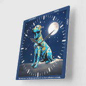 Horloge murale Golden Retriever Lune : Un Pi Intem (Angle)