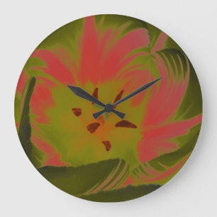 Horloge murale gothique et sombre de la tulipe rou