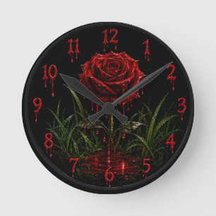 Horloge murale gothique The Crimson Rose –