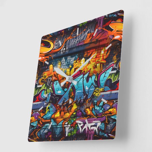 Horloge murale Graffiti (Angle)