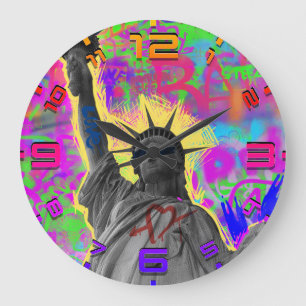 Horloge murale graffiti Liberty Punk – Vibrations 
