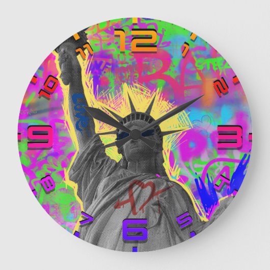 Horloge murale graffiti Liberty Punk – Vibrations (Recto)