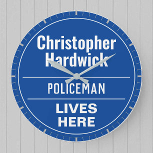 Horloge murale grande de style plaque murale Polic
