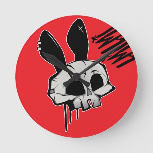 Horloge murale graphique crâne de lapin (Recto)