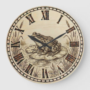 Horloge murale grenouille - Décoration d'étang ser