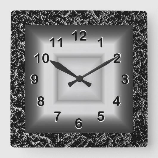 Horloge murale Gris Métal look Black Argent (Recto)