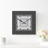 Horloge murale Gris Métal look Black Argent (Maison)