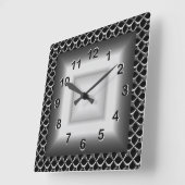 Horloge murale Gris Métal look Black Argent (Angle)