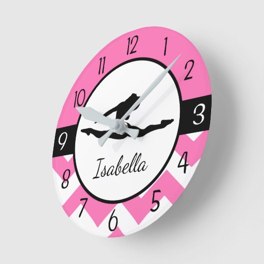 Horloge murale gymnastique rose (Angle)