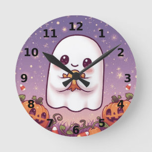 Horloge murale Halloween de fantôme mignon ⏰👻