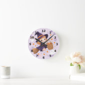Horloge murale Halloween Sorcière Violette (Maison)