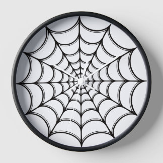 Horloge murale Halloween Toile d'araignée effrayan