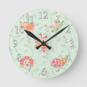 Horloge murale Happy Bugs Girls