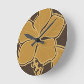 Horloge murale hawaïenne de Kailua Hibiscus (Angle)