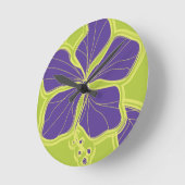 Horloge murale hawaïenne de Kailua Hibiscus (Angle)