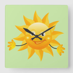 Horloge murale heureuse de conception de Sun