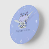 Horloge murale Hippo mignonne (Angle)
