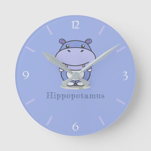 Horloge murale Hippo mignonne (Recto)