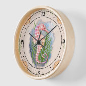 Horloge murale hippocampe corail côtier (Angle)