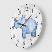 Horloge murale hippopotame mignon (Angle)