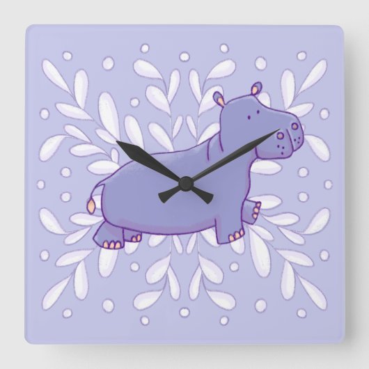 Horloge murale hippopotame mignon (Recto)