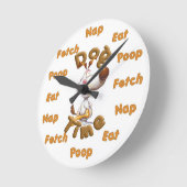 Horloge murale humoristique de chien drôle (Angle)