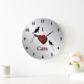 Horloge murale I Heart Cats (Maison)