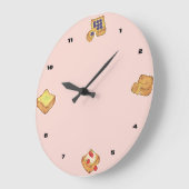 Horloge murale illustrant les aliments mignons (Angle)