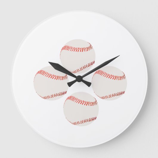 Horloge murale illustration de baseball (Recto)