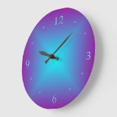 Horloge murale imprimée éclairée violet/aqua (Angle)