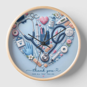 Horloge murale infirmière – Cadeau mignon pour inf