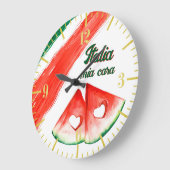 Horloge murale inspirée du drapeau italien (Angle)