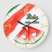 Horloge murale inspirée du drapeau italien (Recto)